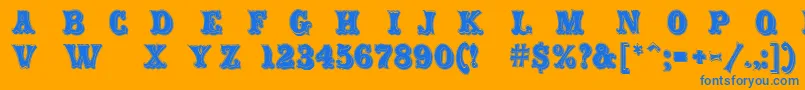 CarnivalRimmed Font – Blue Fonts on Orange Background