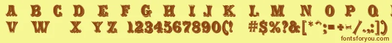 CarnivalRimmed Font – Brown Fonts on Yellow Background
