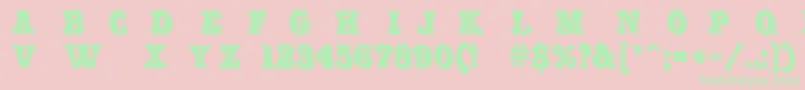 CarnivalRimmed Font – Green Fonts on Pink Background