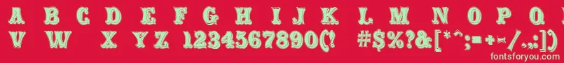 CarnivalRimmed Font – Green Fonts on Red Background