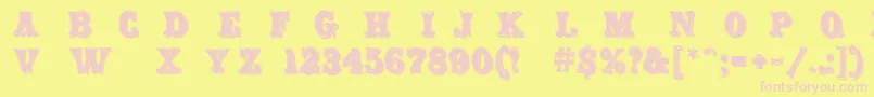 CarnivalRimmed-fontti – vaaleanpunaiset fontit keltaisella taustalla