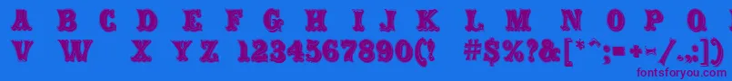 CarnivalRimmed Font – Purple Fonts on Blue Background