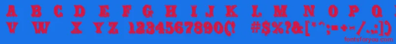 CarnivalRimmed Font – Red Fonts on Blue Background