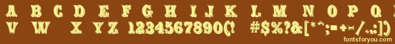 CarnivalRimmed-fontti – keltaiset fontit ruskealla taustalla