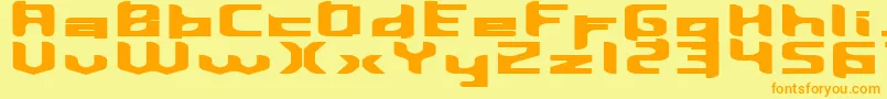 Fonte Inavelmutant – fontes laranjas em um fundo amarelo