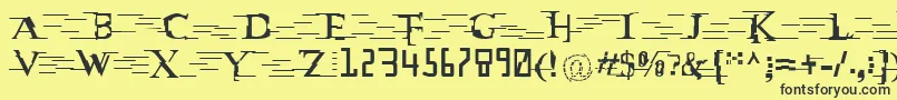 MatrixCyr Font – Black Fonts on Yellow Background