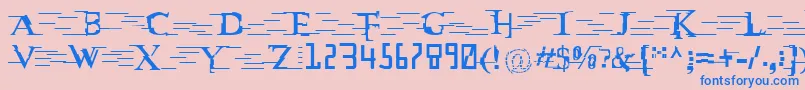MatrixCyr Font – Blue Fonts on Pink Background