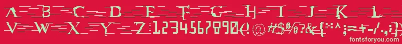 フォントMatrixCyr – 赤い背景に緑の文字