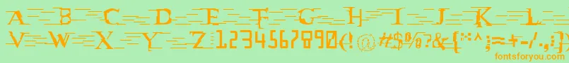 MatrixCyr Font – Orange Fonts on Green Background