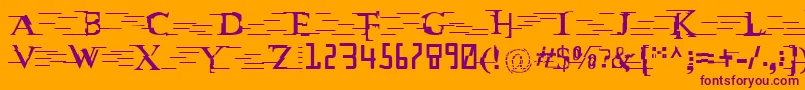 MatrixCyr Font – Purple Fonts on Orange Background