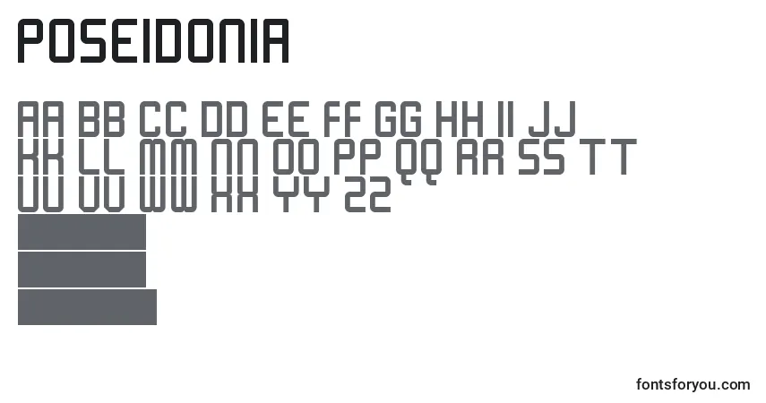 Poseidonia Font – alphabet, numbers, special characters