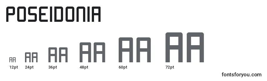 Poseidonia Font Sizes