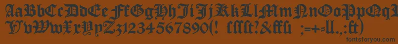 Manuskriptgotisch Font – Black Fonts on Brown Background