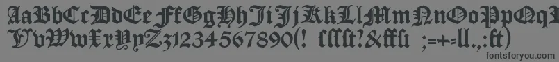 Czcionka Manuskriptgotisch – czarne czcionki na szarym tle