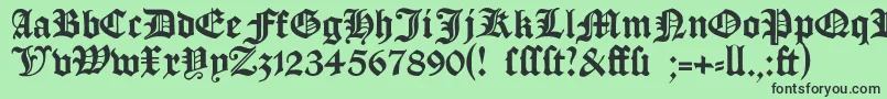 Manuskriptgotisch Font – Black Fonts on Green Background