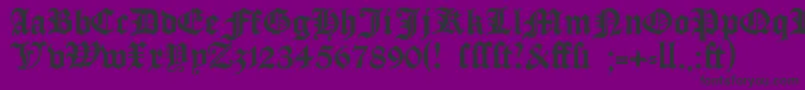 Manuskriptgotisch-fontti – mustat fontit violetilla taustalla