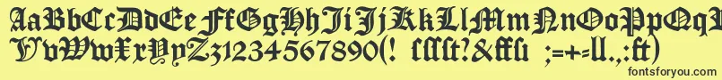 Manuskriptgotisch Font – Black Fonts on Yellow Background