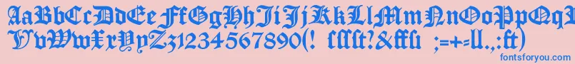 Manuskriptgotisch Font – Blue Fonts on Pink Background