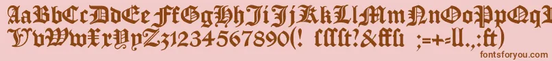 Manuskriptgotisch Font – Brown Fonts on Pink Background