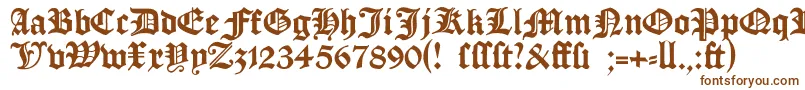 Czcionka Manuskriptgotisch – brązowe czcionki na białym tle