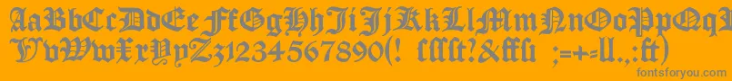 Manuskriptgotisch Font – Gray Fonts on Orange Background