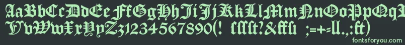 Manuskriptgotisch Font – Green Fonts on Black Background