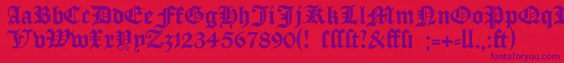 Manuskriptgotisch Font – Purple Fonts on Red Background
