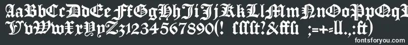 Шрифт Manuskriptgotisch – белые шрифты на чёрном фоне