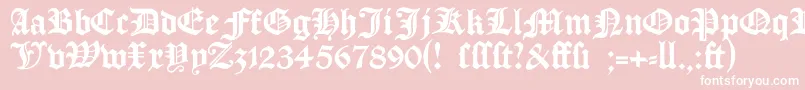 fuente Manuskriptgotisch – Fuentes Blancas Sobre Fondo Rosa