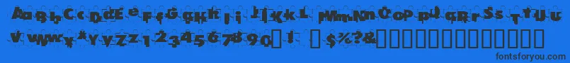 PuzzlePieces Font – Black Fonts on Blue Background