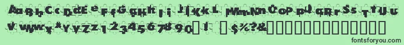 PuzzlePieces-Schriftart – Schwarze Schriften auf grünem Hintergrund