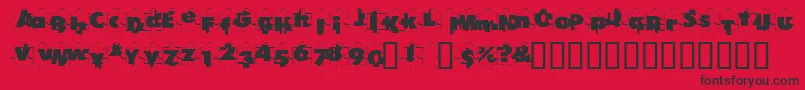 PuzzlePieces Font – Black Fonts on Red Background