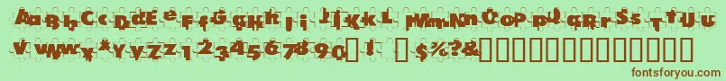 PuzzlePieces Font – Brown Fonts on Green Background