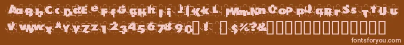Шрифт PuzzlePieces – розовые шрифты на коричневом фоне