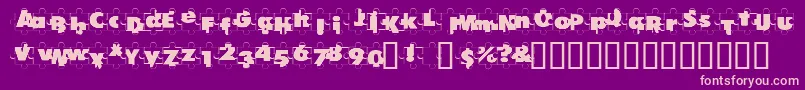 PuzzlePieces Font – Pink Fonts on Purple Background