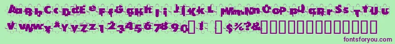 PuzzlePieces Font – Purple Fonts on Green Background