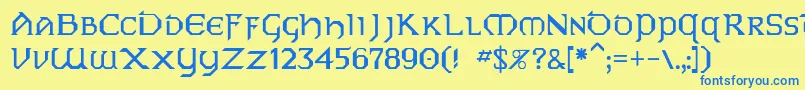 Vaip Font – Blue Fonts on Yellow Background
