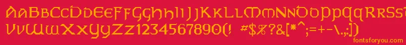 Vaip Font – Orange Fonts on Red Background