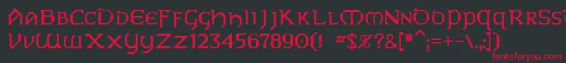 Vaip Font – Red Fonts on Black Background