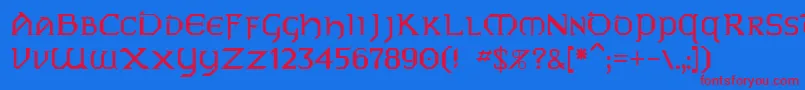 Vaip Font – Red Fonts on Blue Background