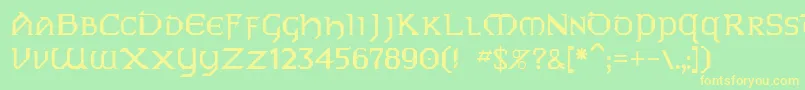 Vaip Font – Yellow Fonts on Green Background