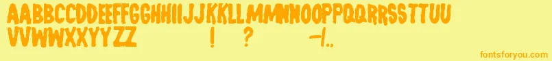 Lastman Font – Orange Fonts on Yellow Background
