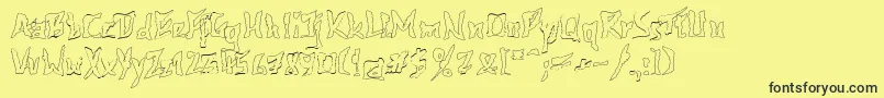 612kosheylineplBold Font – Black Fonts on Yellow Background