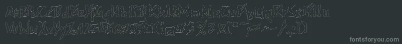 フォント612kosheylineplBold – 黒い背景に灰色の文字