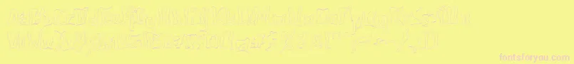 612kosheylineplBold Font – Pink Fonts on Yellow Background