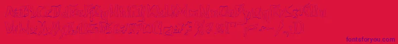 フォント612kosheylineplBold – 赤い背景に紫のフォント