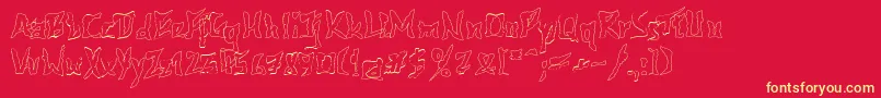 フォント612kosheylineplBold – 黄色の文字、赤い背景
