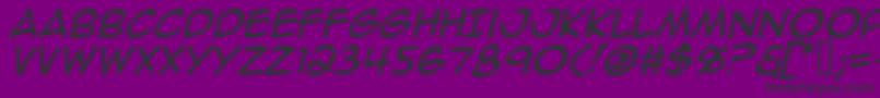 AnimeAceItalic Font – Black Fonts on Purple Background