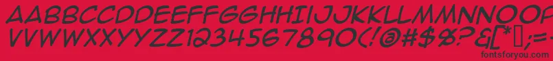 AnimeAceItalic Font – Black Fonts on Red Background