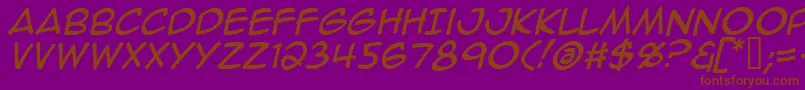 AnimeAceItalic Font – Brown Fonts on Purple Background